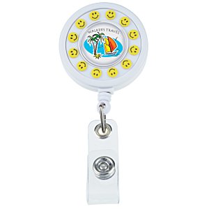 Smiley Face Spinner Retractable Badge Holder Main Image