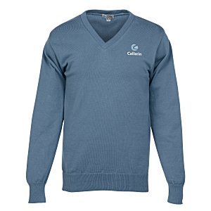 Fine Gauge Cotton Blend V-Neck Sweater Main Image