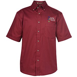 Harriton Twill SS Shirt with Stain Release - Men's Main Image