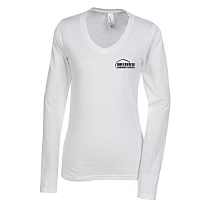 District Concert Long Sleeve V-Neck T-Shirt - Ladies' - White Main Image