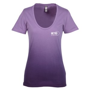 Ombre Rounded V-Neck T-Shirt - Ladies' Main Image