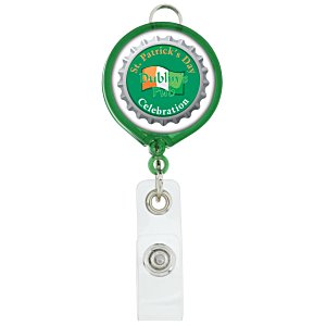 Retractable Badge Holder with Lanyard Attachment - Round - Translucent Main Image