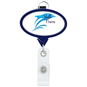 Retractable Badge Holder with Lanyard Attachment - Oval Main Image