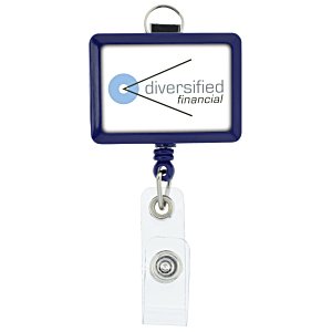 Retractable Badge Holder with Lanyard Attachment - Rectangle Main Image