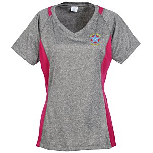 Heather Challenger V-Neck Colorblock Tee - Ladies' - Embroidered Main Image