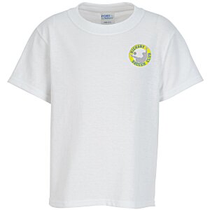 Port 50/50 Blend T-Shirt - Youth - White - Embroidered Main Image