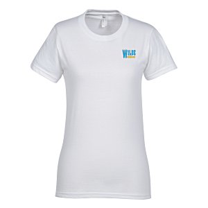 American Apparel Fine Jersey T-Shirt - Ladies' - White - Embroidered - USA Made Main Image