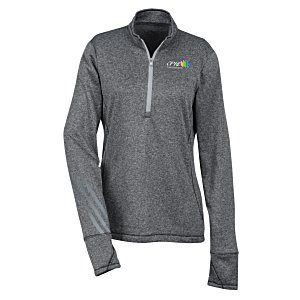 adidas 1/4-Zip Heather 3-Stripes Pullover - Ladies' - Embroidered Main Image