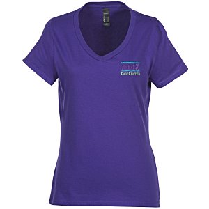 Hanes Perfect-T V-Neck T-Shirt - Ladies' - Colors - Embroidered Main Image