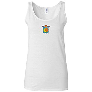 Gildan Softstyle Tank Top - Ladies' - White - Embroidered Main Image