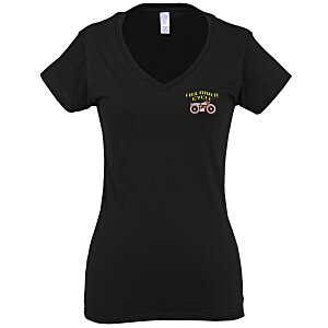 Gildan Softstyle V-Neck T-Shirt - Ladies' - Colors - Embroidered Main Image