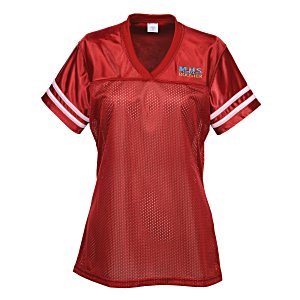 Poly Mesh Jersey V-Neck T-Shirt - Ladies' - Embroidered Main Image