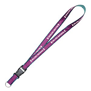 Glitter Woven Ribbon Snap Buckle Release Lanyard - 1" Main Image