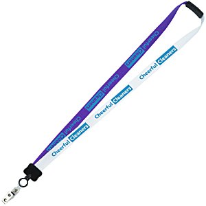 Two-Tone Smooth Nylon Lanyard - 7/8" - 36" - Snap with Metal Bulldog Clip Main Image