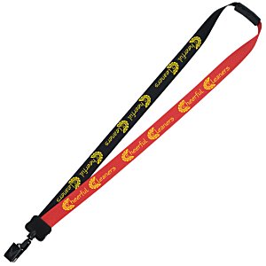 Two-Tone Poly Lanyard - 3/4" - 36" - Large Metal Bulldog Clip Main Image