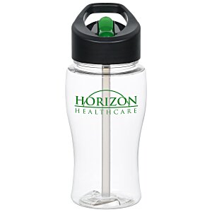 Clear Impact Poly-Pure Lite Bottle with Two-Tone Flip Straw Lid - 18 oz. Main Image