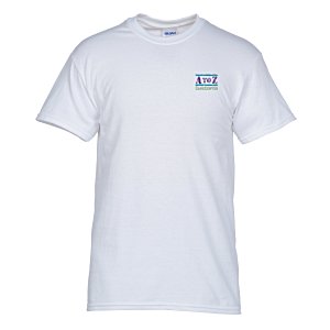 Gildan 5.3 oz. Cotton T-Shirt - Men's - Embroidered - White - 24 hr Main Image