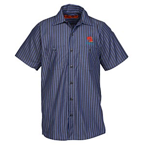 Red Kap Technician Short Sleeve Striped Work Shirt Main Image
