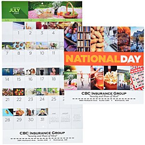 National Day Wall Calendar - Stapled Main Image