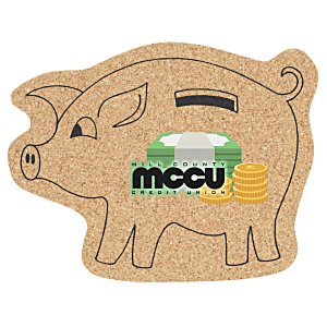 Cork Coaster - Piggy Bank - Full Color Main Image