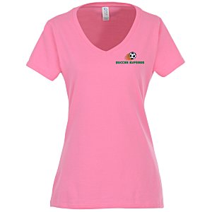 Team Favorite 4.5 oz. V-Neck T-Shirt - Ladies' - Embroidered Main Image