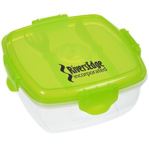 Square Clip Container with Cutlery - Freezer Pack Main Image