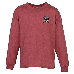 5.2 oz. Cotton Long Sleeve T-Shirt - Kids' - Embroidered Main Image