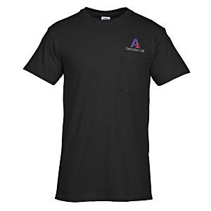 Adult 6 oz. Cotton Pocket T-Shirt - Embroidered Main Image