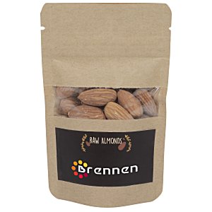 Resealable Kraft Snack Pouch - Raw Almonds Main Image