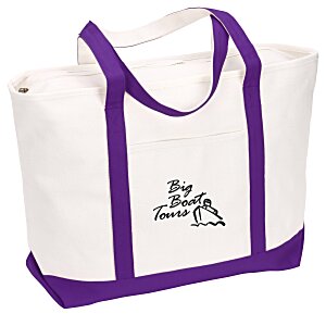 Large Heavyweight Cotton Canvas Boat Tote - Screen - 24 hr Main Image