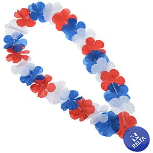 Flower Lei Necklace - Red, White & Blue Main Image