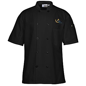 Ten Button Short Sleeve Chef Coat with Mesh Back - 24 hr Main Image