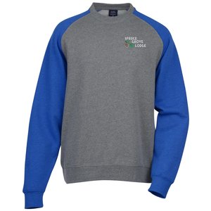 Independent Trading Co. 7 oz. Raglan Crewneck Sweatshirt - Embroidered Main Image