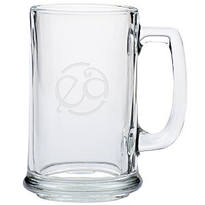 Glass Tankard Mug - 14.5 oz. - Deep Etch Main Image