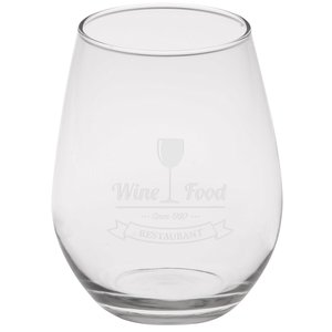 Stemless White Wine Glass - 12 oz. - Deep Etch Main Image