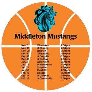 Sports Schedule Magnet - Basketball Main Image