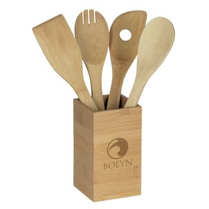 Bamboo 4 Piece Kitchen Tool Set  Personalized Grilling & Utensils