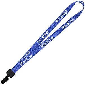 Dye-Sub Lanyard - 3/4" - 32" - Plastic Bulldog Clip - Damask - 24 hr Main Image