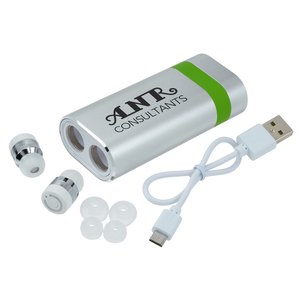 Color Wrap Power Bank with True Wireless Ear Buds Main Image