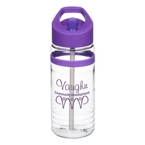 Clear Impact Banded Line Up Bottle with Flip Straw Lid - 20 oz. Main Image