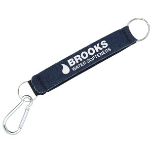 Neoprene Keychain with Carabiner - Denim Main Image