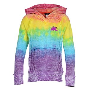 MV Sport Courtney Burnout Sweatshirt - Rainbow Stripe - Youth - Embroidered Main Image