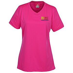 Hanes 4 oz. Cool Dri V-Neck T-Shirt - Ladies' - Embroidered Main Image