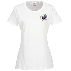 Fruit of the Loom HD T-Shirt - Ladies' - White - Embroidered Main Image