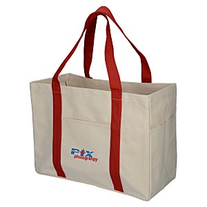 Large 20 oz. Cotton Utility Tote - 15" x 20" - Embroidered Main Image