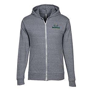 Lightweight Tri-Blend Full-Zip Hoodie - Embroidered Main Image