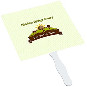 Full Color Hand Fan with Plastic Handle - Square Main Image