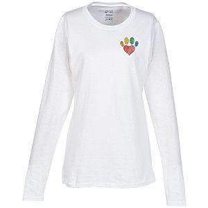 Port Classic 5.4 oz. Long Sleeve T-Shirt - Ladies' - White - Embroidered Main Image