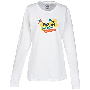 Port Classic 5.4 oz. Long Sleeve T-Shirt - Ladies' - White - Full Color Main Image