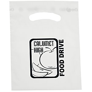 Oxo-Biodegradable Reinforced Handle Plastic Bag - 10" x 7-1/2" - White Main Image